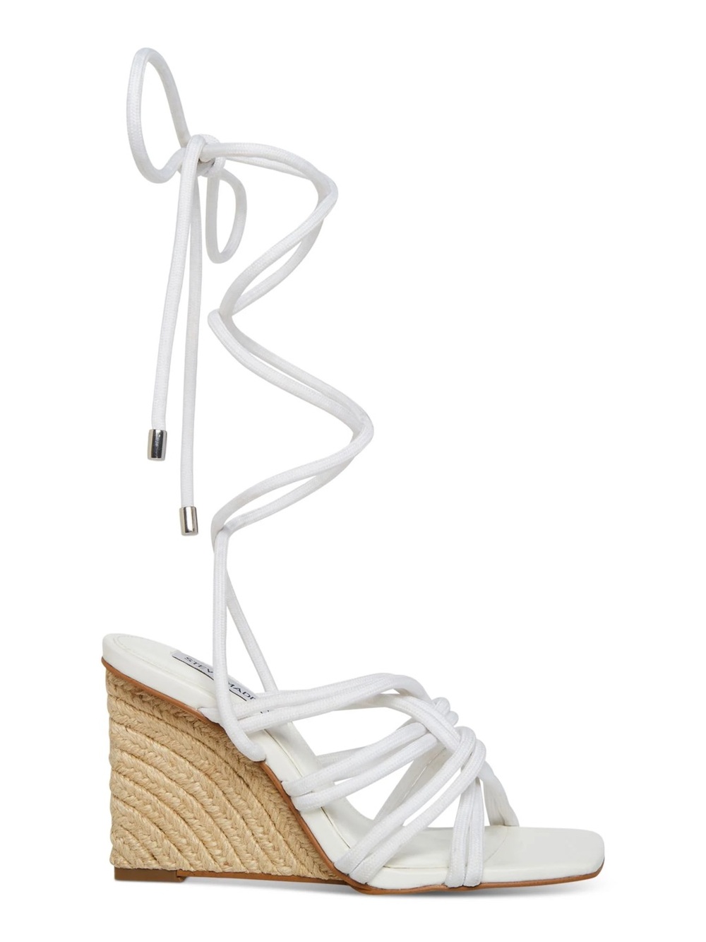 Steve Madden “Idolized” White Strappy Lace-Up Wedge Sandals — New Without Box - Picture 2 of 8